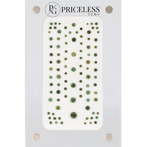 5.01ct Mixed Loose Green Diamond Arrangement