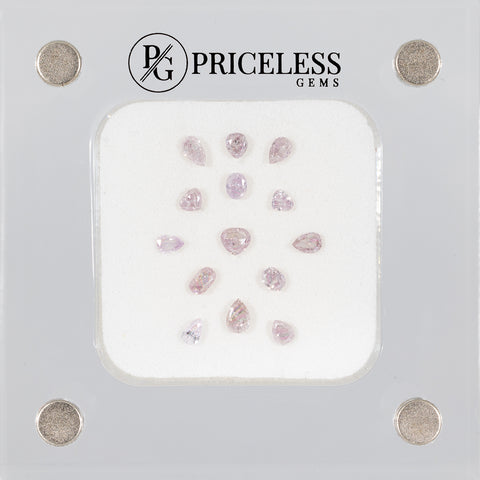1.02ct 14-Piece Loose Pink Diamond Arrangement